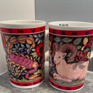 Vintage Zodiac mugs Aries & Scorpion